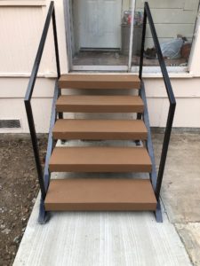 Steps with handrails