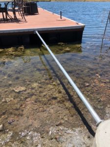 Dock support flange installed